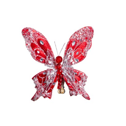 Red butterfly with sparkles